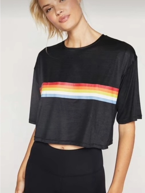 Spiritual Gangster Tops - Spiritual Gangster Retro Active Sessions Crop Tee XS